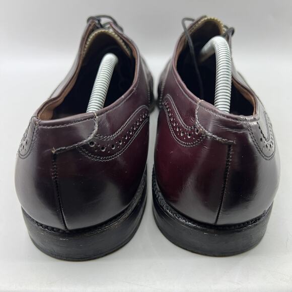 Allen Edmonds Lloyd Wingtip Oxford Men Size 14 C Burgundy Leather Brogue Shoes - Picture 4 of 11
